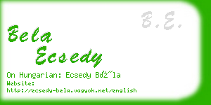 bela ecsedy business card